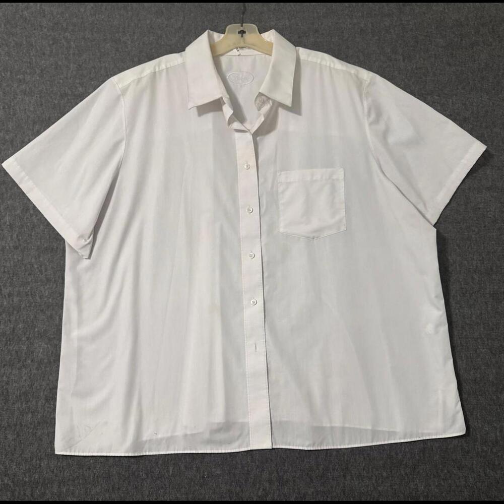 Stylish Short Sleeve White Button-Up Shirt